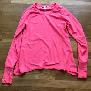 Girls Neon Pink Athletic Warm Up Top